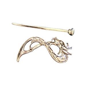 Hedeby Dragon Hair Slide Pin Silver Zinc Alloy Hair Accessory Long Thick Hair